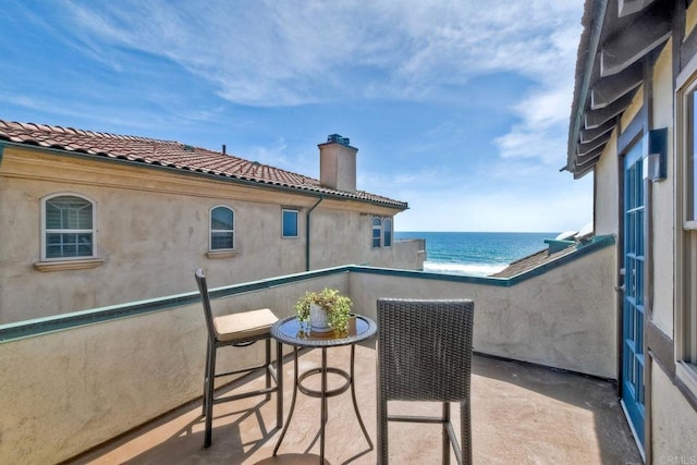 balcony with a water view