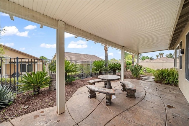 view of patio featuring a fenced backyard