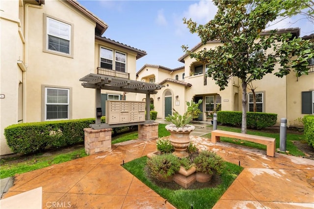 13435 Cascade Ct, Cerritos, CA 90703 - exterior space with a pergola and mail area