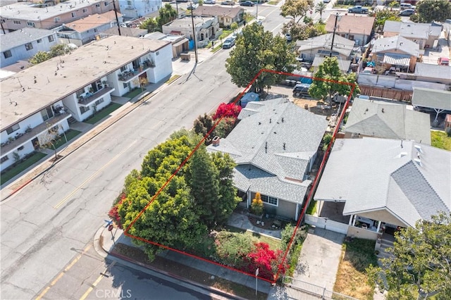 aerial view featuring a residential view