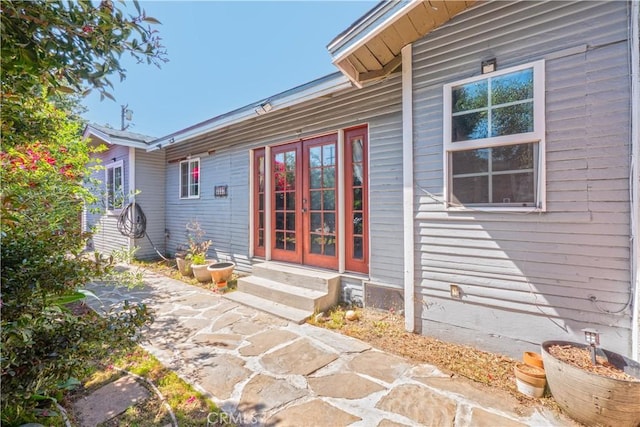 view of exterior entry with french doors