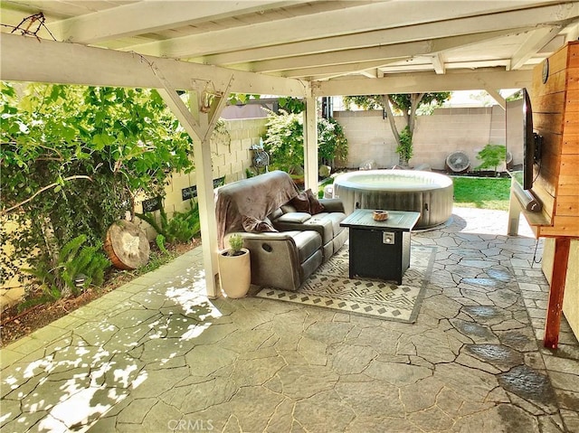 view of patio with a fenced backyard