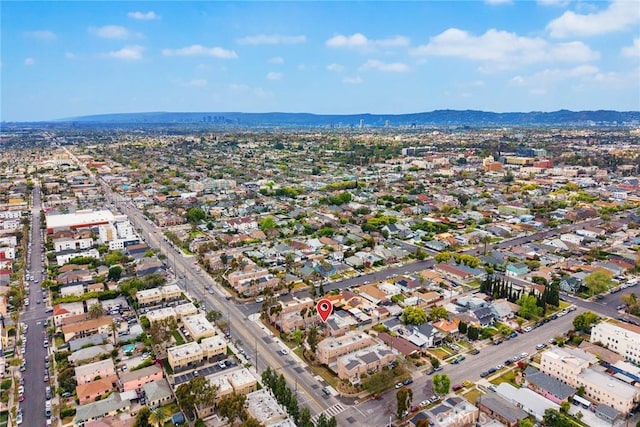 drone / aerial view with a mountain view
