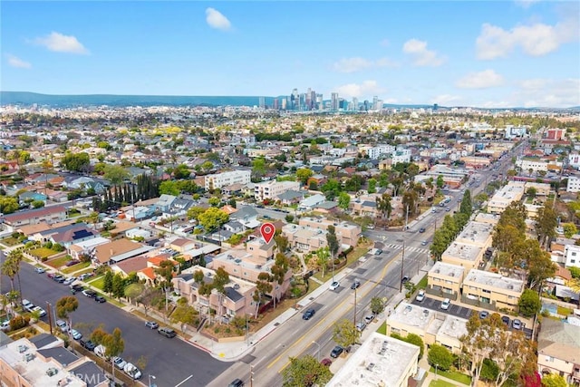aerial view featuring a view of city