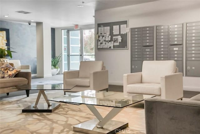 community lobby with visible vents