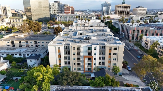 aerial view featuring a view of city
