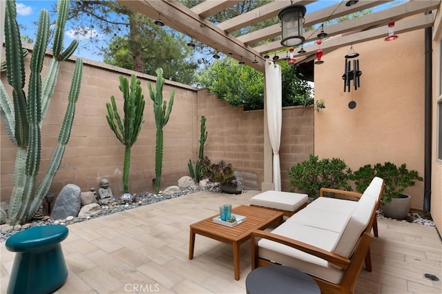 112 Gemstone, Irvine, CA 92620 - view of patio / terrace featuring a fenced backyard and a pergola