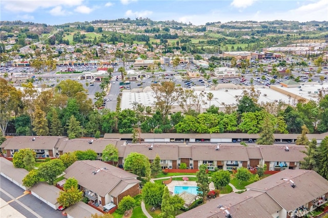 985 S Idaho St Unit 46, La Habra, CA 90631 - aerial perspective of suburban area featuring a pool area