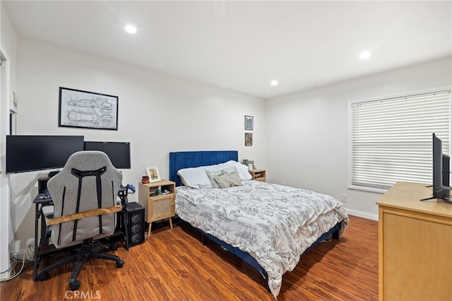 985 S Idaho St Unit 46, La Habra, CA 90631 - bedroom with wood finished floors, recessed lighting, baseboards, and an office area
