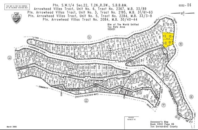 810 Lake Dr, Lake Arrowhead, CA 92352 - map showing property parcels