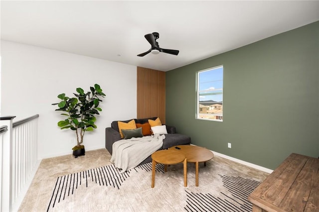 31768 Constellation Dr, Menifee, CA 92586 - sitting room with ceiling fan, baseboards, and carpet flooring