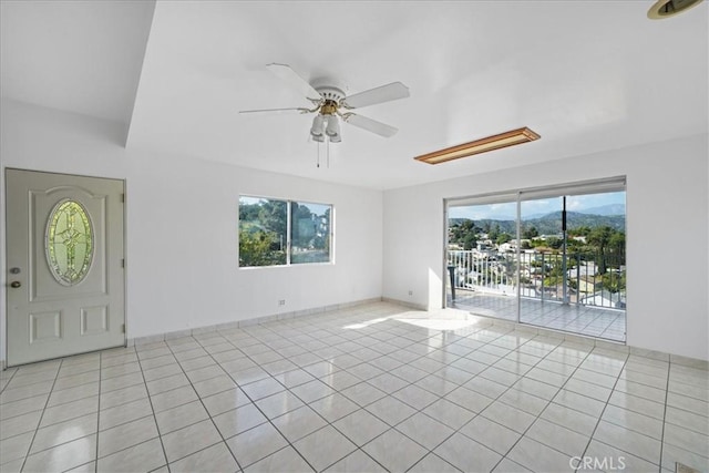 1745 College View Pl, Los Angeles, CA 90041 - interior space with light tile patterned floors and ceiling fan