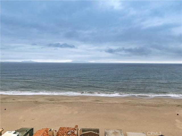 view of water feature featuring a beach view