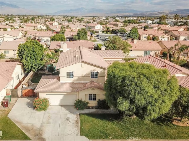 drone / aerial view with a residential view