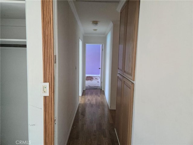 13511 Epping Way, Tustin, CA 92780 - hall with ornamental molding, dark wood-type flooring, and baseboards