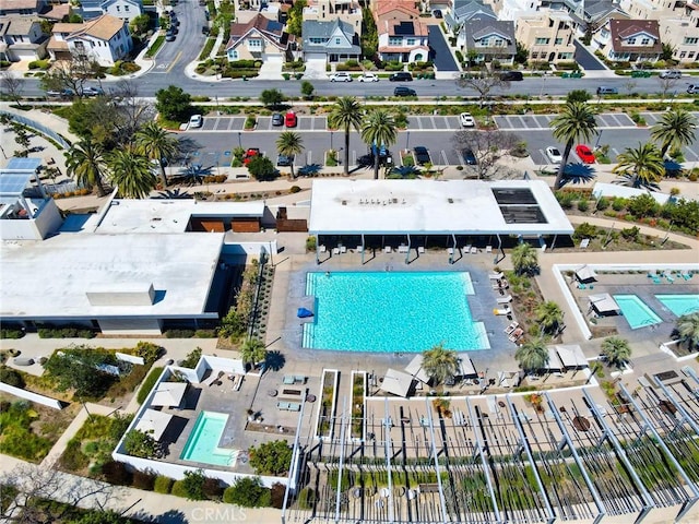 drone / aerial view with a residential view