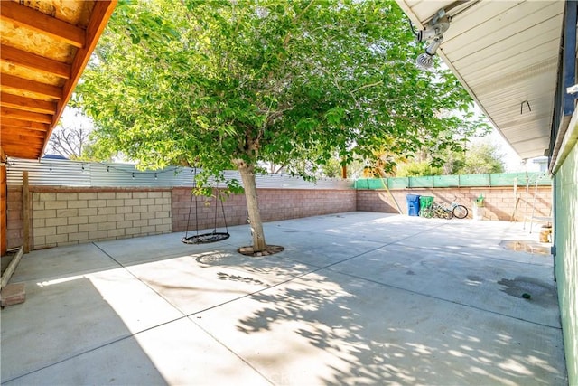 view of patio featuring a fenced backyard