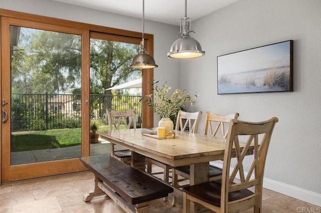 dining area with baseboards