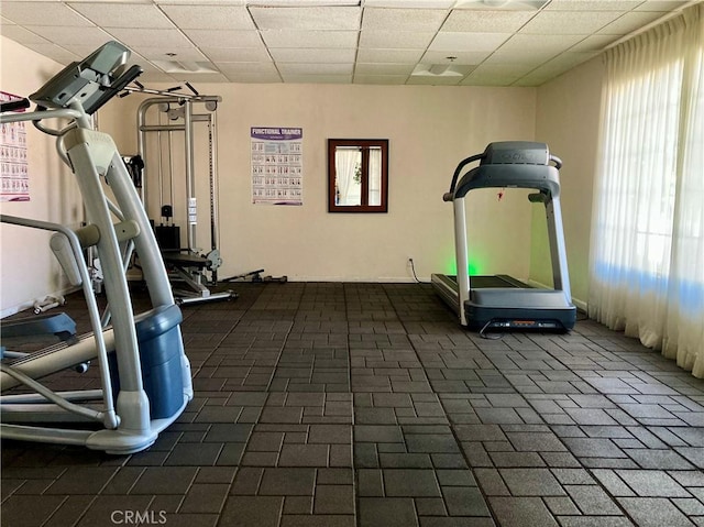 3800 Stocker St Unit 17, View Park, CA 90008 - exercise room featuring a drop ceiling