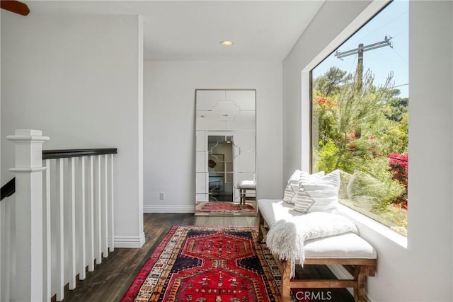 3392 Coy Dr, Sherman Oaks, CA 91423 - sitting room with wood finished floors, baseboards, and recessed lighting