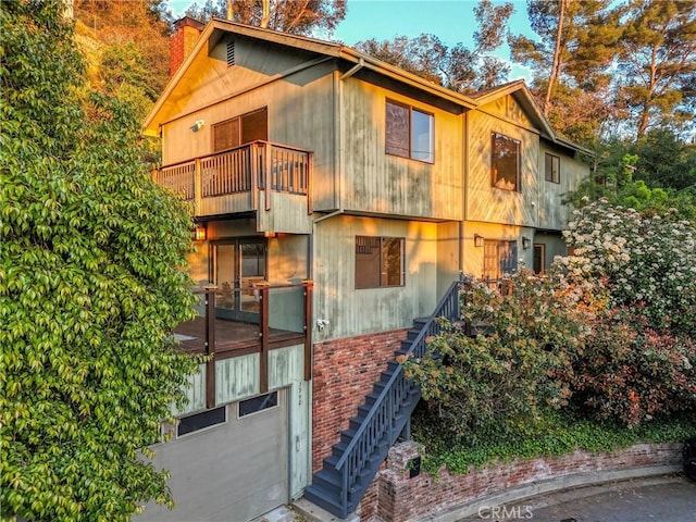 exterior space featuring stairway