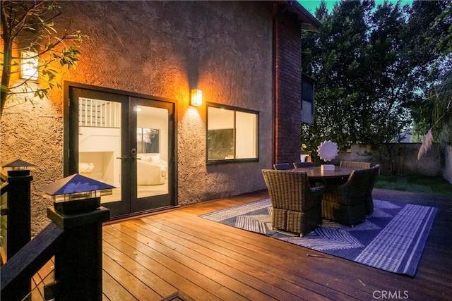 3392 Coy Dr, Sherman Oaks, CA 91423 - deck featuring outdoor dining space and french doors