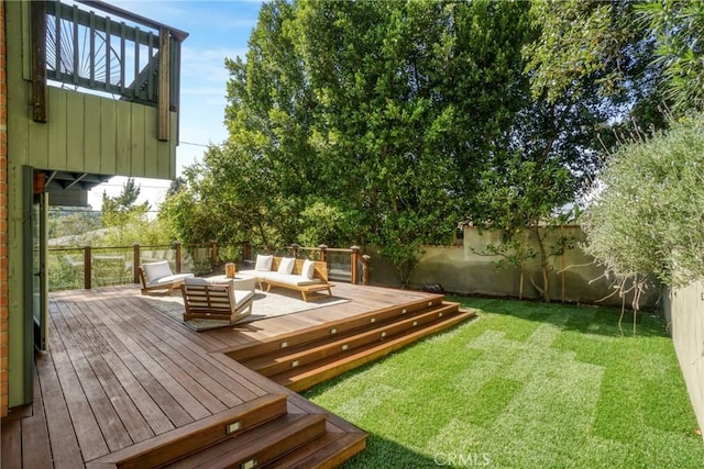3392 Coy Dr, Sherman Oaks, CA 91423 - wooden terrace featuring an outdoor hangout area