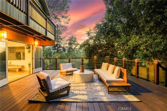3392 Coy Dr, Sherman Oaks, CA 91423 - wooden terrace featuring an outdoor hangout area
