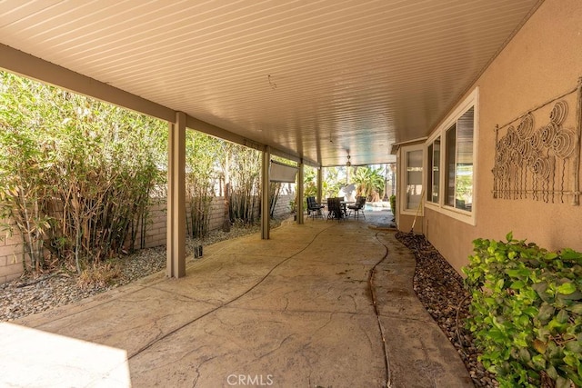 view of patio / terrace with outdoor dining area and a fenced backyard