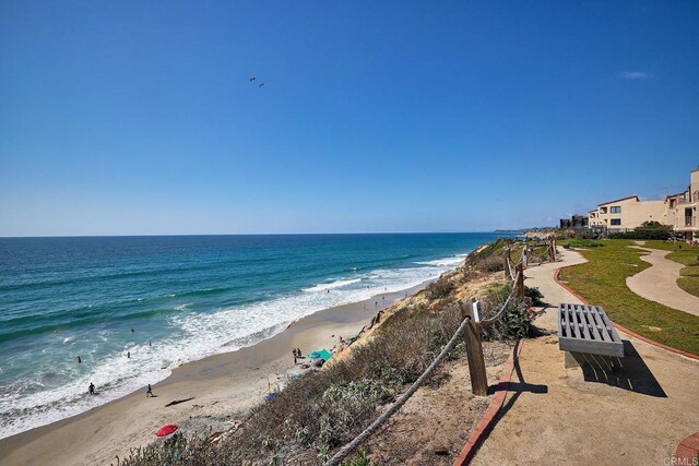 water view featuring a beach view