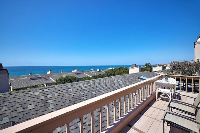 balcony with a water view