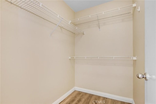 spacious closet with wood finished floors