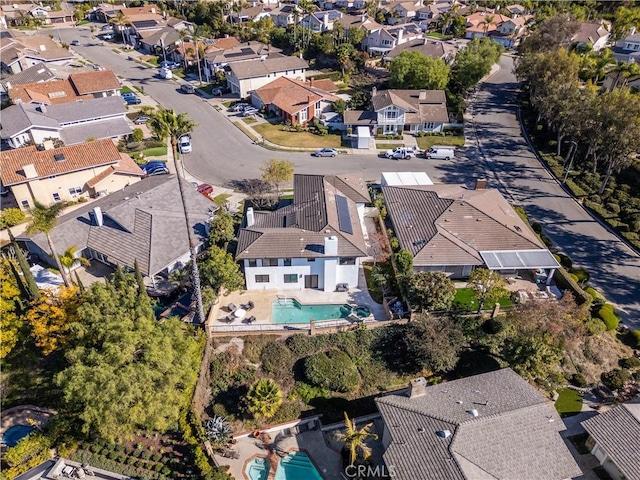 aerial view with a residential view