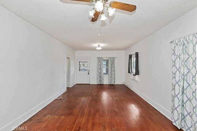 4643 Victoria Ave, Riverside, CA 92507 - empty room with baseboards, ceiling fan, and wood-type flooring