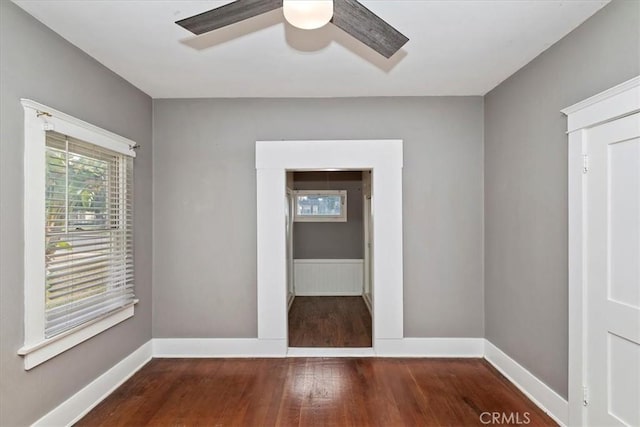 4643 Victoria Ave, Riverside, CA 92507 - spare room with baseboards, a ceiling fan, and wood finished floors