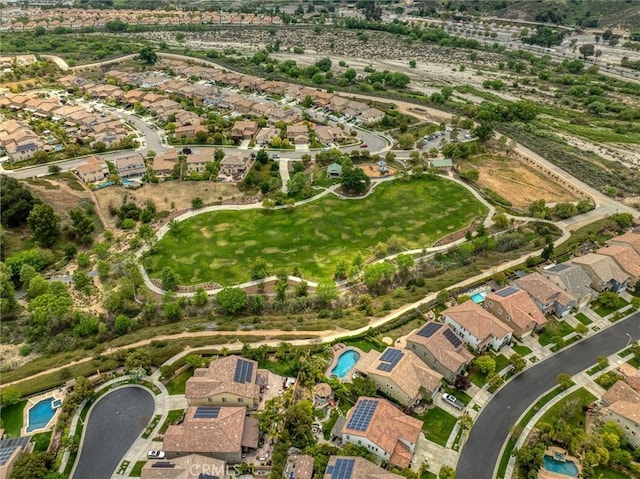 drone / aerial view with a residential view