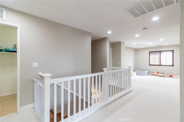 34072 Lily Rd, Yucaipa, CA 92399 - hallway featuring an upstairs landing, recessed lighting, and baseboards