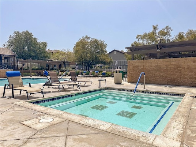 34072 Lily Rd, Yucaipa, CA 92399 - community pool with fence and a patio