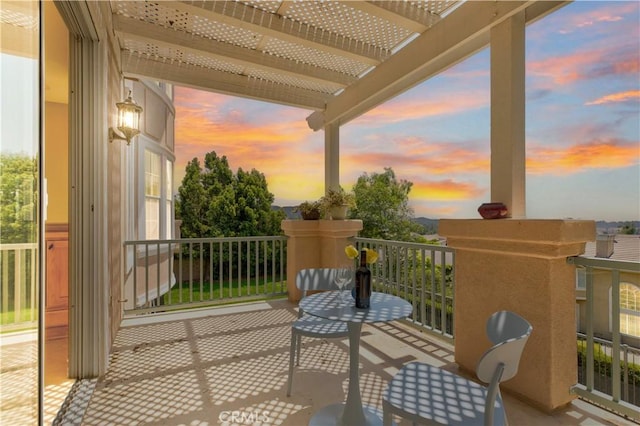 2438 Vista Del Sol Ln, Verne, CA 91750 - balcony at dusk featuring a pergola