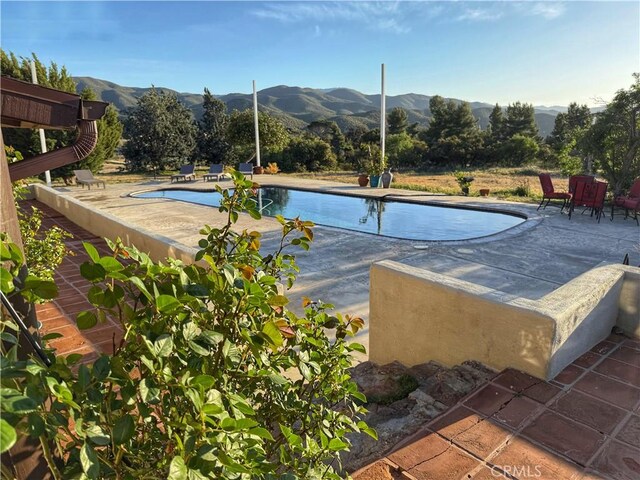28015 Old Mine Rd, Ranchita, CA 92066 - outdoor pool featuring a mountain view and a patio