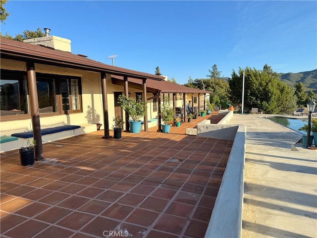 28015 Old Mine Rd, Ranchita, CA 92066 - view of patio with an outdoor pool and a mountain view