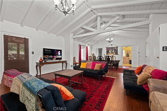 28015 Old Mine Rd, Ranchita, CA 92066 - living area featuring a chandelier and wood finished floors