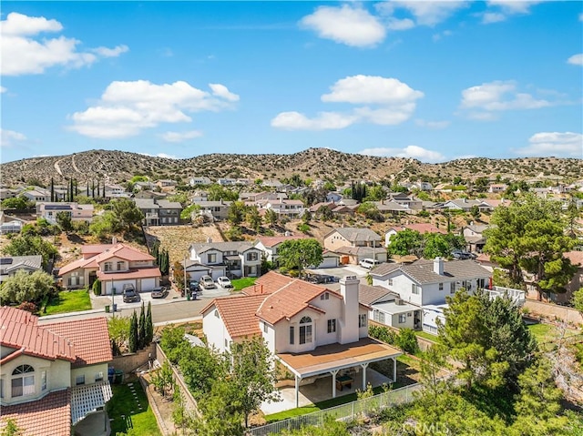 bird's eye view with a residential view and a mountain view