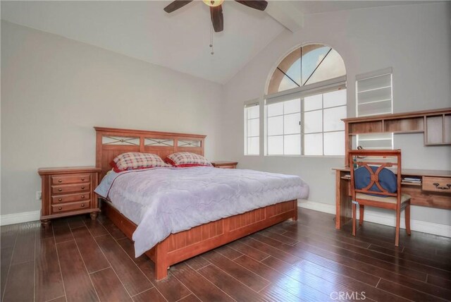 bedroom featuring baseboards and dark wood-style floors