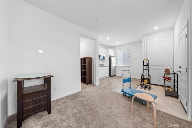 6506 Zion Way, Jurupa Valley, CA 92509 - game room featuring light colored carpet, recessed lighting, and baseboards