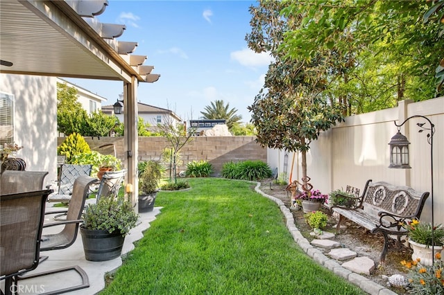 6347 Lyndsey St, Eastvale, CA 92880 - view of yard with a fenced backyard and a patio area