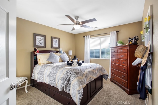 6347 Lyndsey St, Eastvale, CA 92880 - bedroom with baseboards, ceiling fan, and carpet