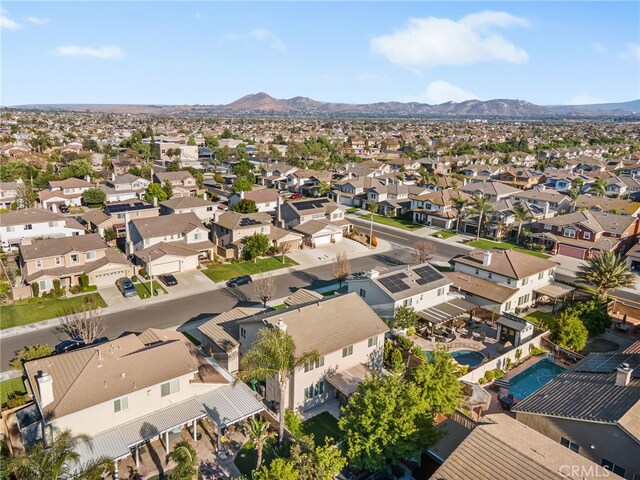 6347 Lyndsey St, Eastvale, CA 92880 - bird's eye view featuring a mountain view and a residential view