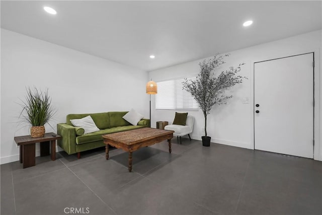 2480 N Aurora Dr, Palm Springs, CA 92262 - living area with recessed lighting and finished concrete floors