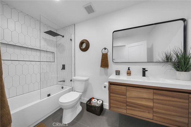 2480 N Aurora Dr, Palm Springs, CA 92262 - full bathroom with vanity, tile patterned flooring, and shower / tub combination